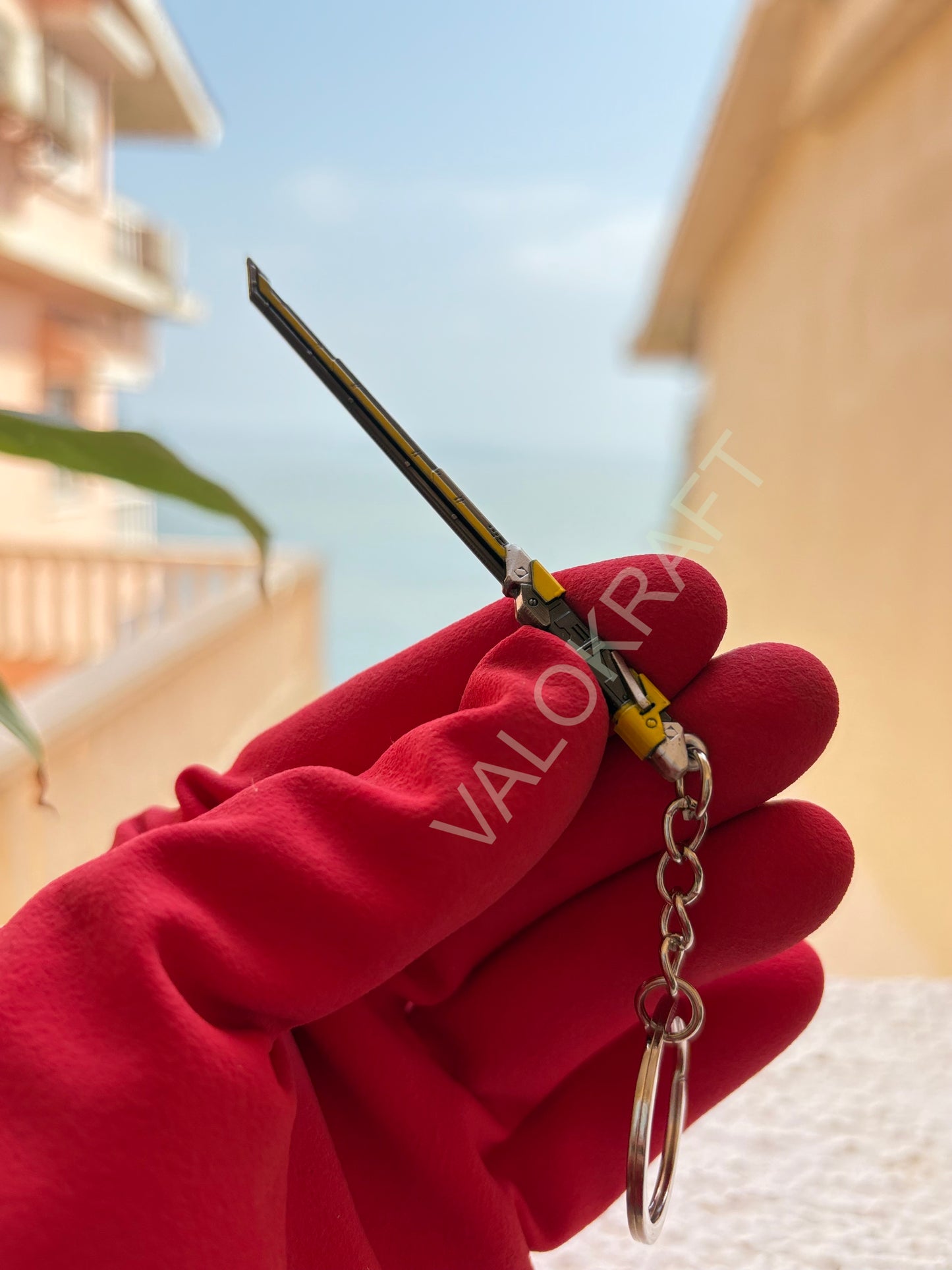 [9 CM] RGX 11Z Pro Blade Miniature Full Metal Keychain with Ring Replica from the FPS game Valo
