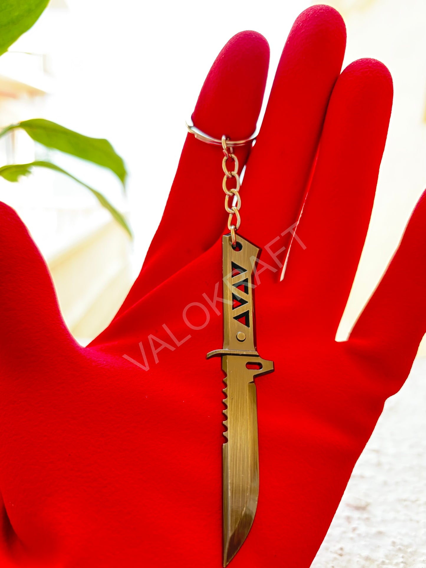 [9 CM] Xenohunter Knife Miniature Full Metal Keychain with Ring Replica from the FPS game Valo
