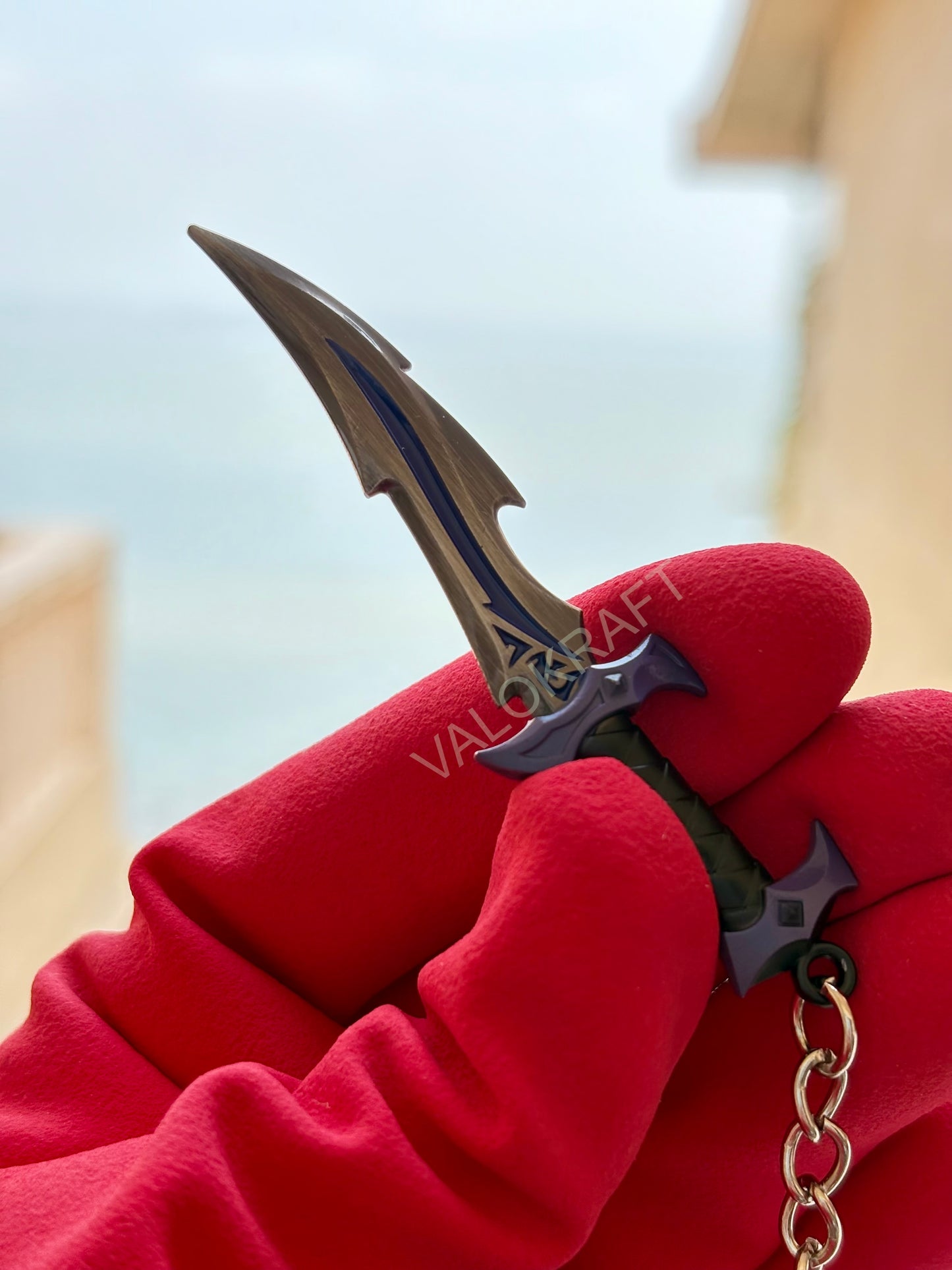 [8 CM] Reaver Knife Miniature Full Metal Keychain with Ring, Replica from FPS game Valorant