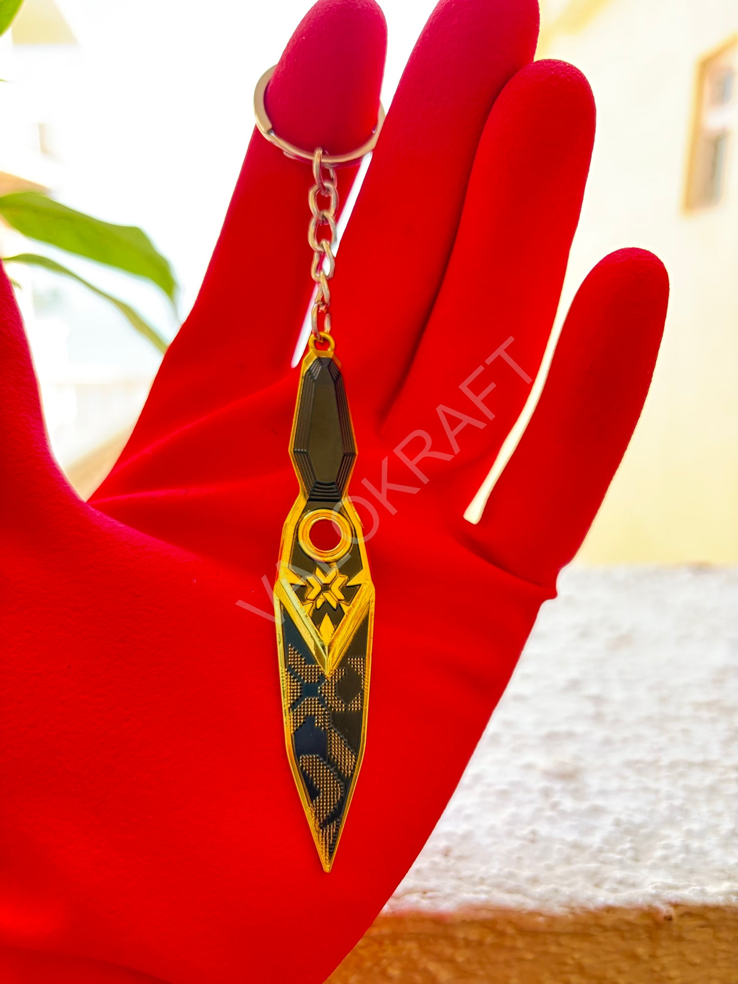 [9 CM] Champions 2023 Kunai Miniature Full Metal Keychain with Ring Replica from the FPS game Valo