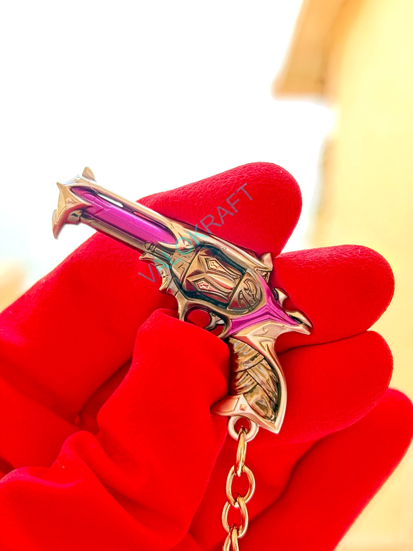 [5 CM] Reaver Sheriff Miniature Full Metal Keychain with Ring, Replica from FPS game Valorant
