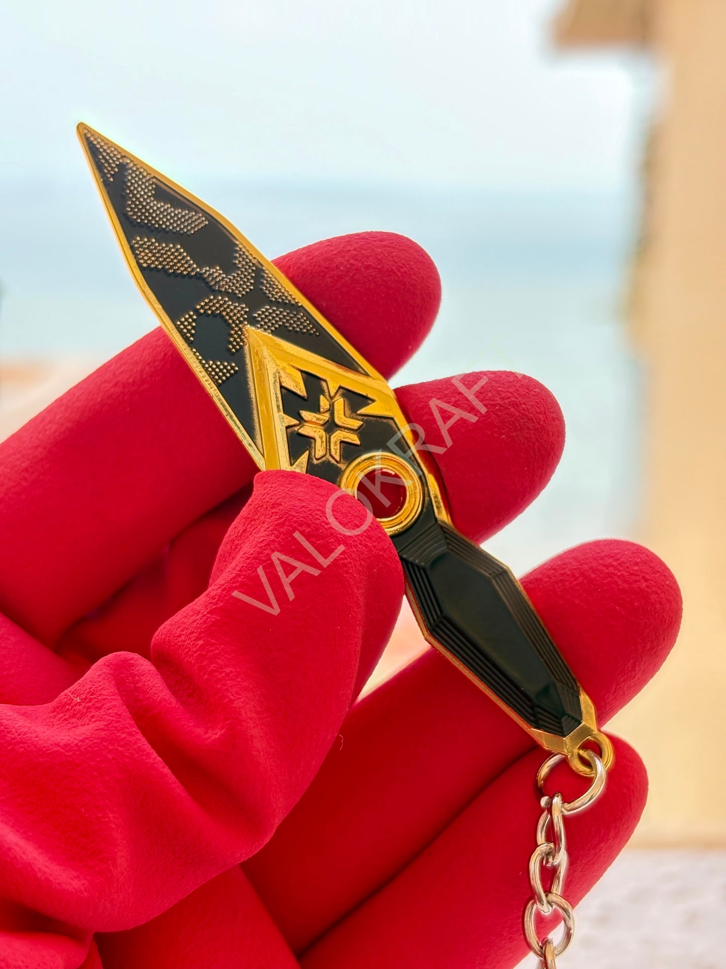 [9 CM] Champions 2023 Kunai Miniature Full Metal Keychain with Ring Replica from the FPS game Valo